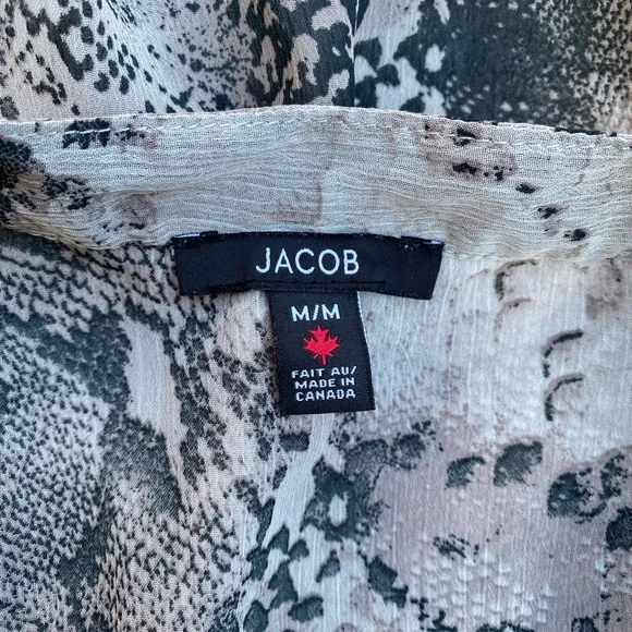 Jacob Beige Snake Print Ruffle Blouse - Picture 8 of 8